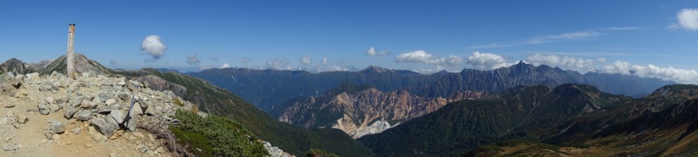 1346_三俣蓮華岳山頂からのパノラマ
