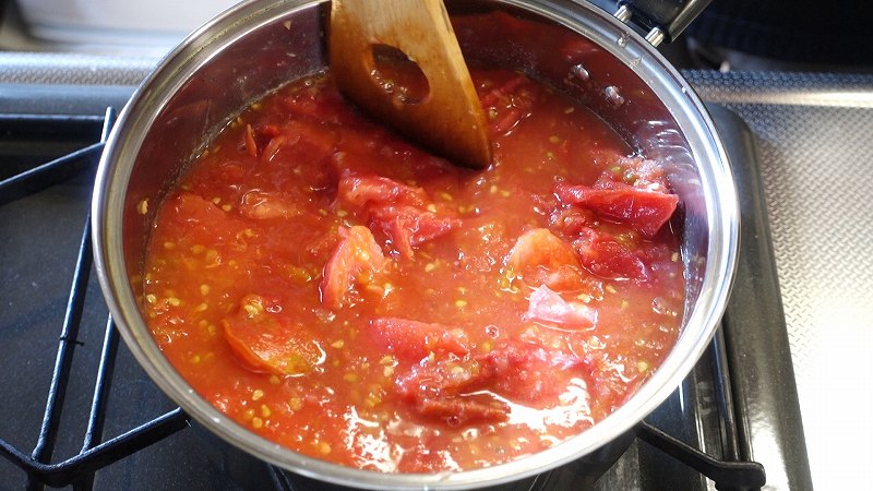 自家製トマトケチャップ作り方3_煮詰める