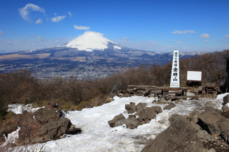 3月の金時山で富士山ながめてきた