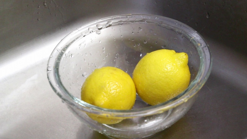 赤紫蘇レモンジュースの作り方4_水洗い